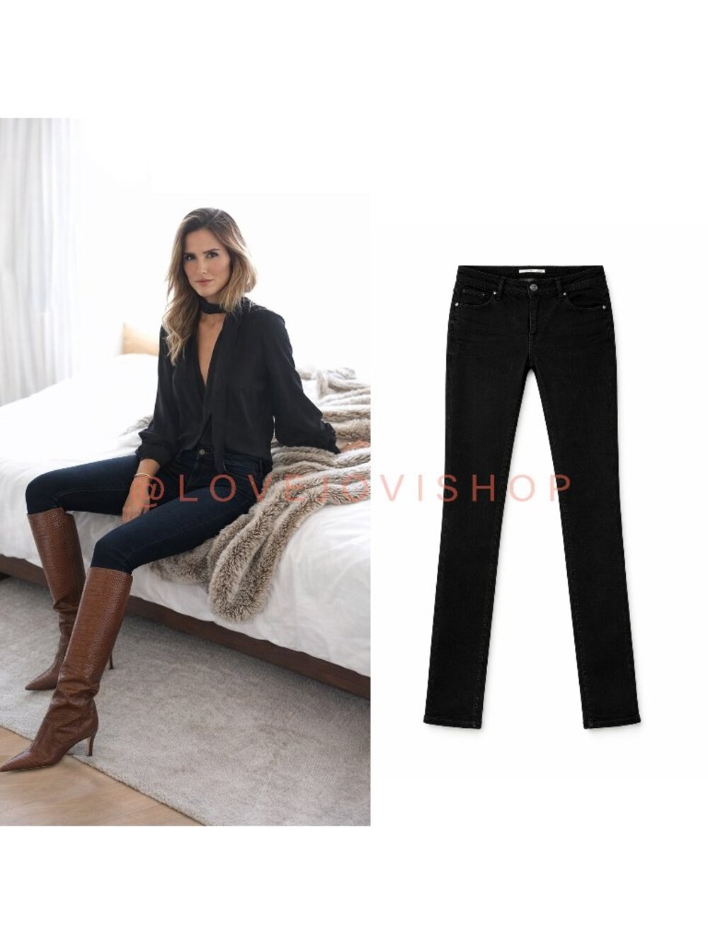 Vince Deep Blue Black Skinny Jeans